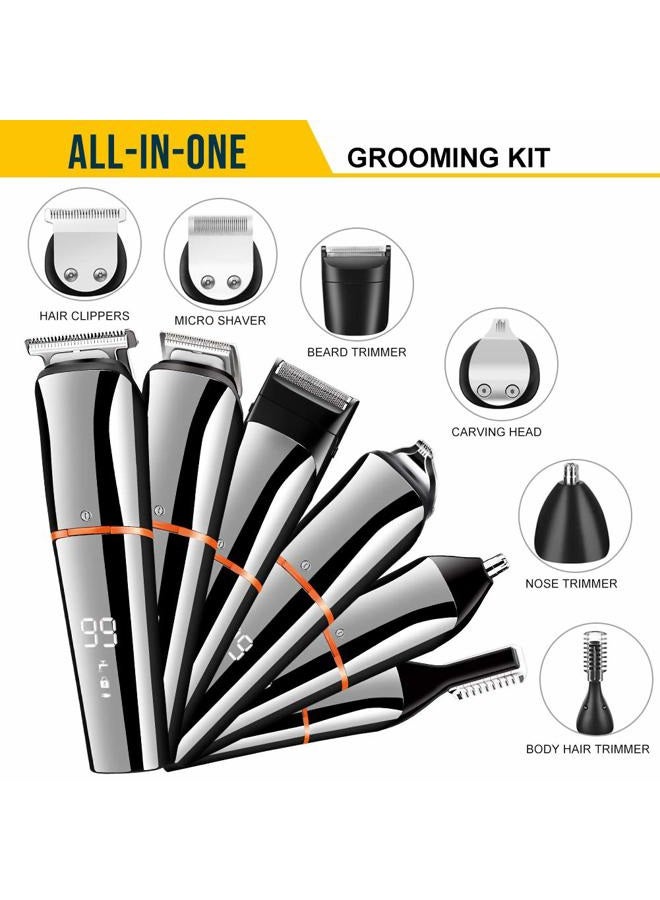 SURKER Beard Trimmer for Men Hair Clippers Body Mustache Nose Hair Groomer Cordless Precision Trimmer 6 in 1 Grooming Kit Waterproof USB Rechargeable - Image 3