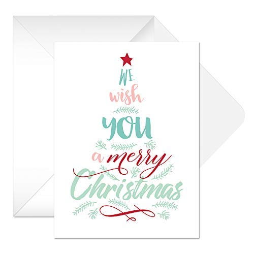 Tree Of Wishes Christmas Cards 24 Holiday Cards with White Envelopes 4 58 x 6 14 Seasonal Tree Note CardsWinter Wishes Greeting Cards