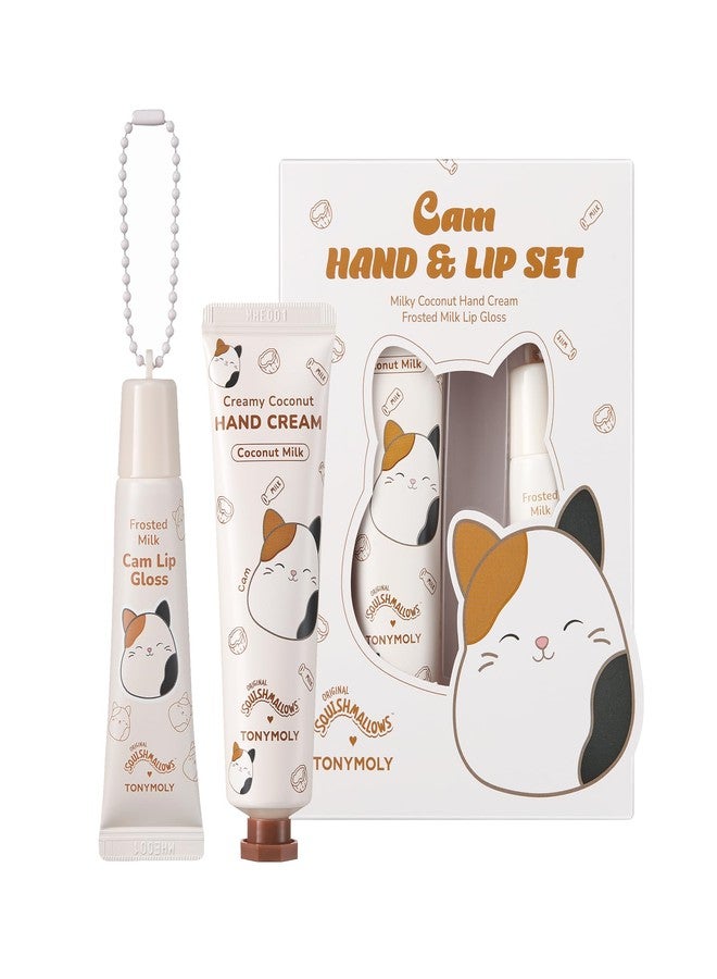 TONYMOLY x Squishmallows Cam the Cat 2PC Hand Cream & Lip Gloss Set, Coconut Milk Hand Cream, Frosted Milk Lip Gloss - Image 1