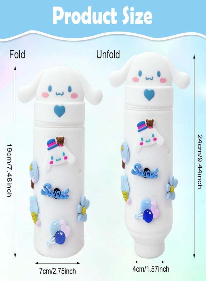 Fancyku® Kawaii Pencil Pouch Pen Holder for Girls Cartoon Silicone Pencil Pouch DIY Fun Pen Holder with Charms Birthday Gift for Girls - Image 2