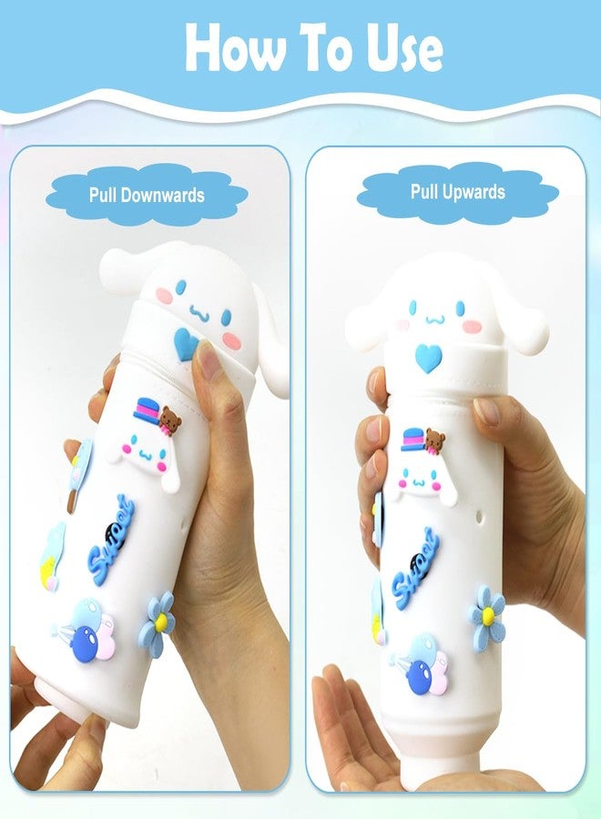 Fancyku® Kawaii Pencil Pouch Pen Holder for Girls Cartoon Silicone Pencil Pouch DIY Fun Pen Holder with Charms Birthday Gift for Girls - Image 5