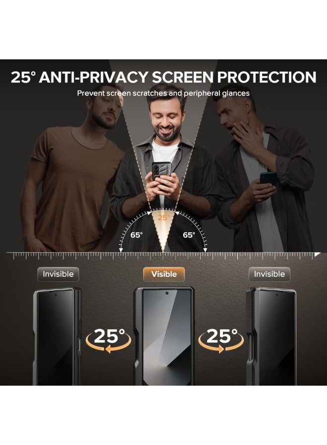 TONGATE Magnetic for Z Fold 6 Case with S Pen Holder & Stand, [Compatible with MagSafe] Heavy Duty Phone Case Built in Privacy Screen Protector & Belt Clip for Samsung Galaxy Z Fold 6 5g 2024, Black - Image 3