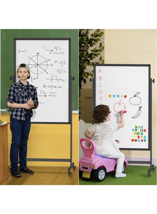 Reliaboard Mobile Whiteboard 32 x 48 inches Height Adjustable Dry Erase White Board, Standing Easel Whiteboard on Wheels, Double-Sided Magnetic Whiteboard with Stand for Office, Home and Classroom - Image 3