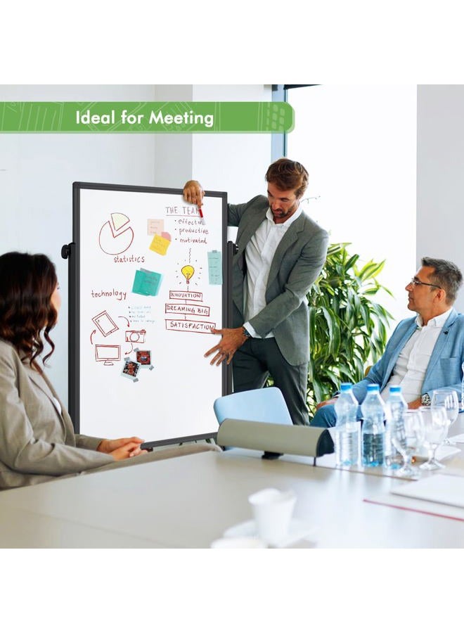 Reliaboard Mobile Whiteboard 32 x 48 inches Height Adjustable Dry Erase White Board, Standing Easel Whiteboard on Wheels, Double-Sided Magnetic Whiteboard with Stand for Office, Home and Classroom - Image 4