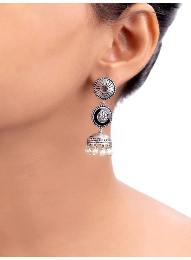 VOYLLA Rangabati Faux Pearls Layered Earrings