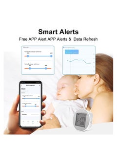 Y&D Smart WiFi Thermometer Hygrometer Sensor, with App Control, Large LCD Display, Notification Alerts, for Home Room Pet Garage Digital Compatible Automation  - Image 5