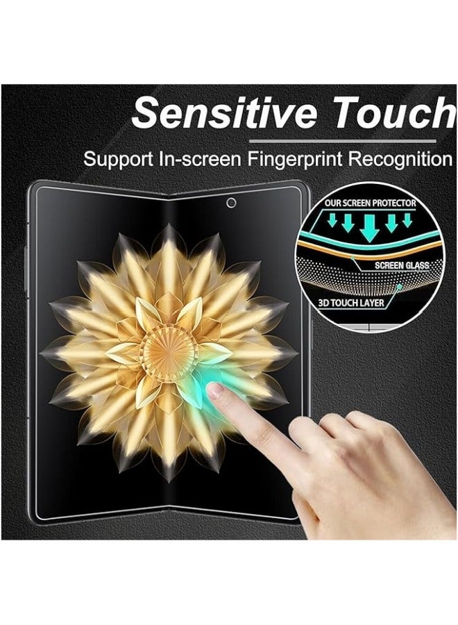 Compatible with Honor Magic V2 5G, 2 Pack Inner Screen Protector and 2 Pack Outer Screen Protector, Anti-Scratch, High Sensitivity HD Soft TPU Flexible Hydrogel Film Protector - Image 4
