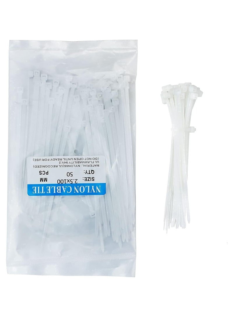 أم جي زي 4 بوصة أربطة مضغوطة ذاتية القفل 100 قطعة أربطة كابل نايلون قزم قفل أسود أربطة كابل نايلون يلتف الأشرطة للداخلية والخارجية - Image 3