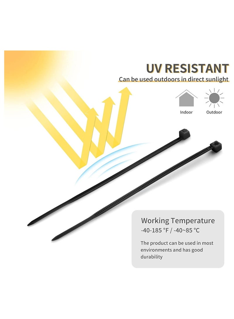 أم جي زي 4 بوصة أربطة مضغوطة ذاتية القفل 100 قطعة أربطة كابل نايلون قزم قفل أسود أربطة كابل نايلون يلتف الأشرطة للداخلية والخارجية - Image 4