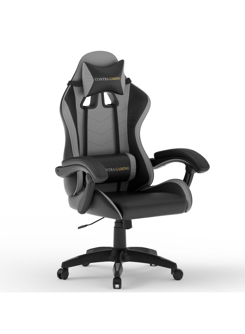 Mahmayi Gaming Chair with High Resilience Cushion Ergonomically Built, High Back with Reclining Feature, Height adjustable, Neck and Lumbar support for Home Study & Gaming Black and Grey HYG-01 - Image 1