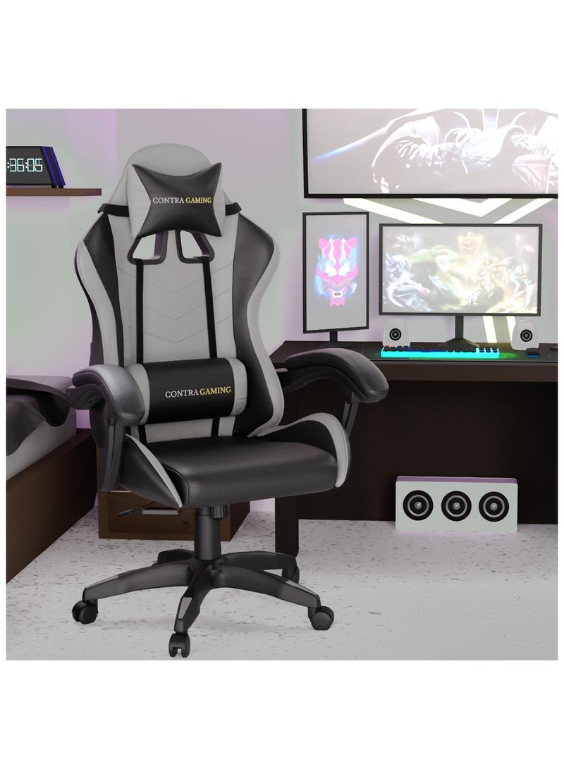Mahmayi Gaming Chair with High Resilience Cushion Ergonomically Built, High Back with Reclining Feature, Height adjustable, Neck and Lumbar support for Home Study & Gaming Black and Grey HYG-01 - Image 5