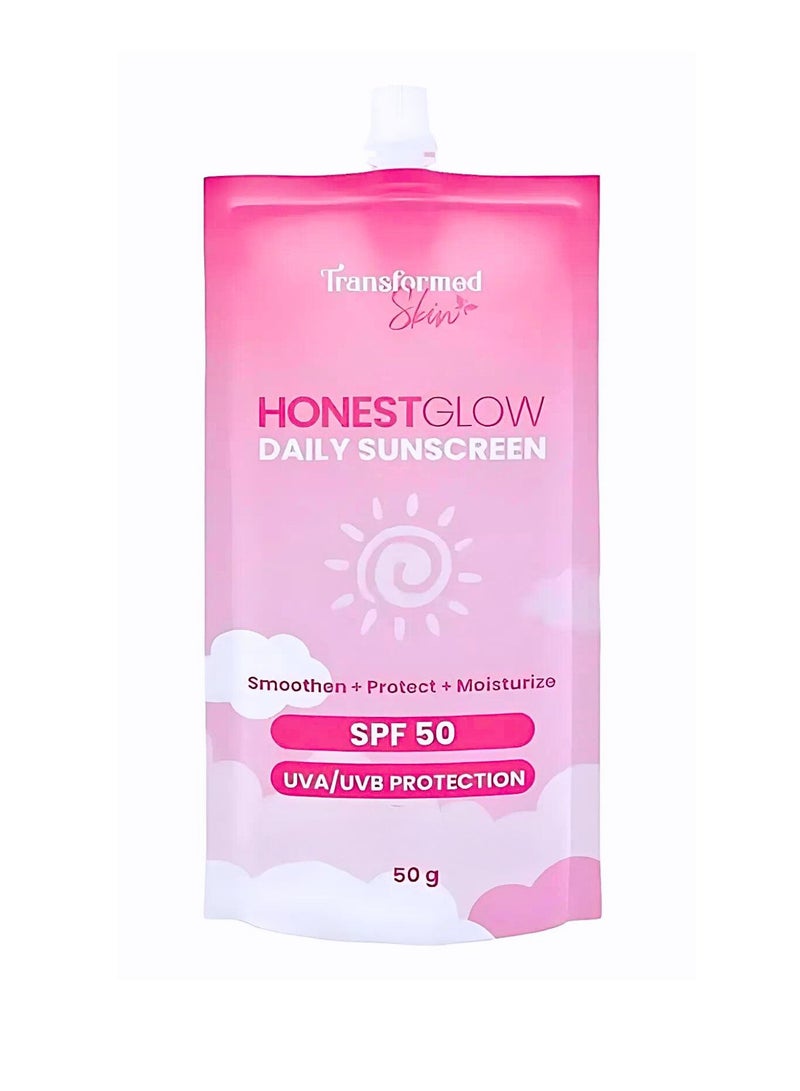 الجلد المتحول واقي الشمس اليومي المتوهج الصادق بعامل حماية من الأشعة فوق البنفسجية فئة 50، حماية من الأشعة فوق البنفسجية فئة A، 50 جرام - Image 1