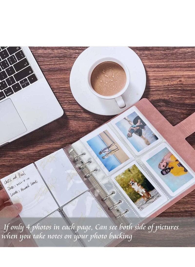 SYOSI Photo Albums 200 Pockets Premium Leather Fujifilm Instax Mini Album, Wallet Size 3 Inch Picture Name Card Book (Green) - Image 3