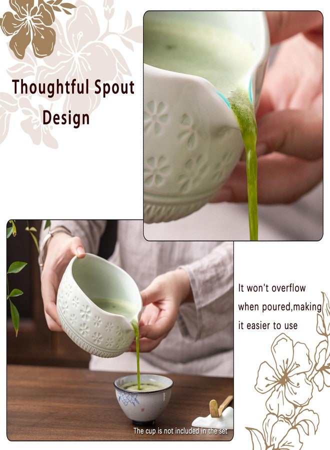 Buucup Matcha Whisk Set, Ceramic Matcha Set Includes Matcha Bowl, Matcha Whisk and Holder, Bamboo Scoop, Scoop Rest, Sifter and Tea Towel - 7 Pcs Matcha Kit for Matcha Lovers (Mint) - Image 2
