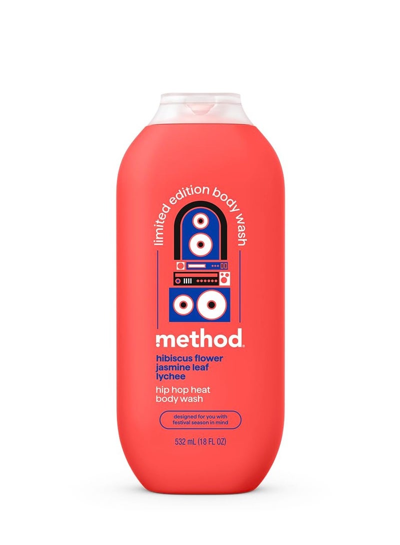 Method Method Limited Edition Body Wash, Hip Hop Heat with notes of Hibiscus, Jasmine Leaf, and Lychee, 18oz - Image 1