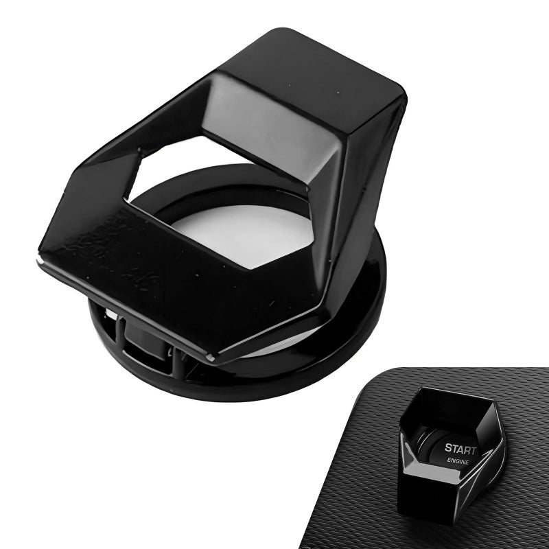 Ferianl Push Start Button Cover Zinc Alloy Car Engine Start Stop Button Cover Protector Motorcycle Ignition Key Switch Cover DIY Car Interior Decor Universal for SUV Sedan MotorcycleBlack - Image 3