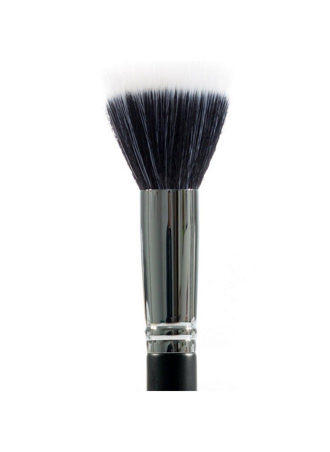 Beauty Junkees Large Powder Makeup Brush Beauty Junkees Pro Flat Top Duo Fiber Synthetic Make Up Brushes Blend Diffuse Loose Pressed Translucent Powders For Setting Finishing Bronzing Vegan Cruelty Free  - Image 3