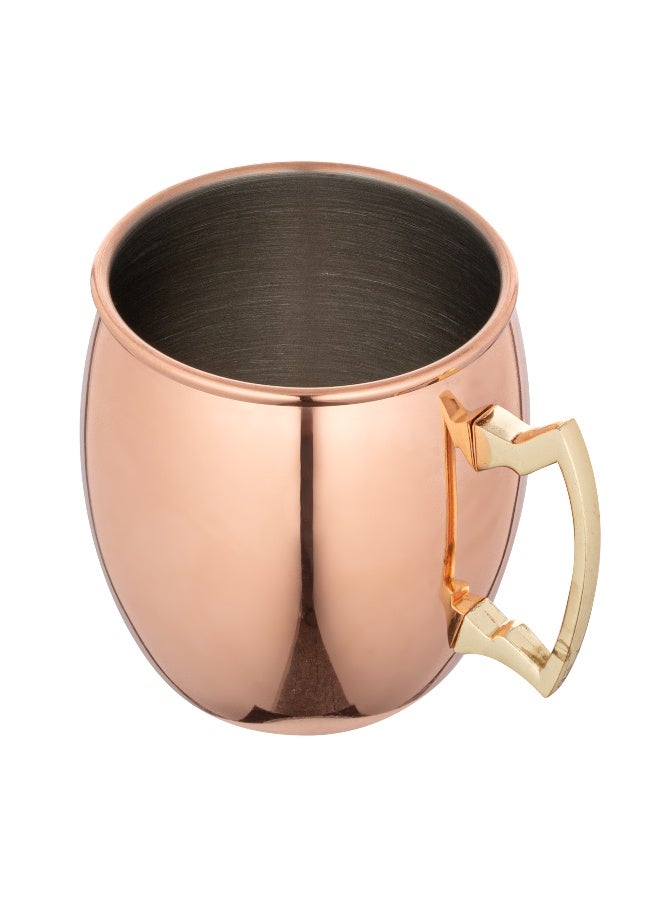 Restaurantware Bar Lux 16-Ounce Moscow Mule Mug, 1 Handcrafted Cocktail Mug - With Ergonomic Handle, Food Grade, Copper-Plated Stainless Steel Mug For Drinks, For Cold Drink, Wine Or Cocktails - Image 2