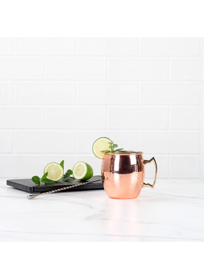 Restaurantware Bar Lux 16-Ounce Moscow Mule Mug, 1 Handcrafted Cocktail Mug - With Ergonomic Handle, Food Grade, Copper-Plated Stainless Steel Mug For Drinks, For Cold Drink, Wine Or Cocktails - Image 4