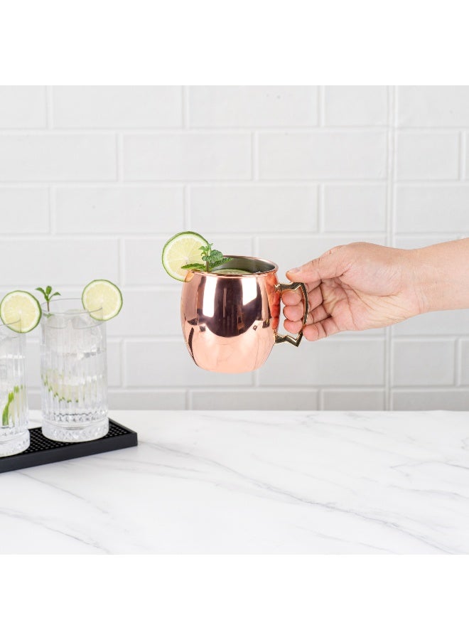 Restaurantware Bar Lux 16-Ounce Moscow Mule Mug, 1 Handcrafted Cocktail Mug - With Ergonomic Handle, Food Grade, Copper-Plated Stainless Steel Mug For Drinks, For Cold Drink, Wine Or Cocktails - Image 5