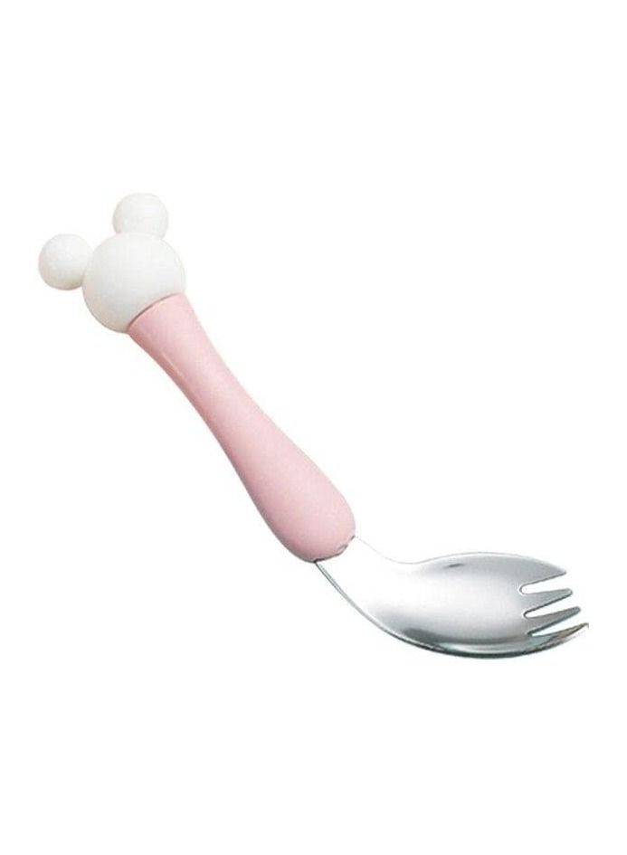 هايلاند طقم ملاعق وشوكة للأطفال من الفولاذ المقاوم للصدأ ، أواني تدريب للأطفال ، باللون الوردي - Image 2