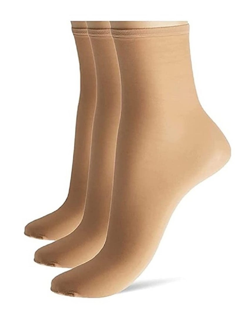 جورب نسائي شفاف من مواد عالية الجودة ثللث قطع - Image 1