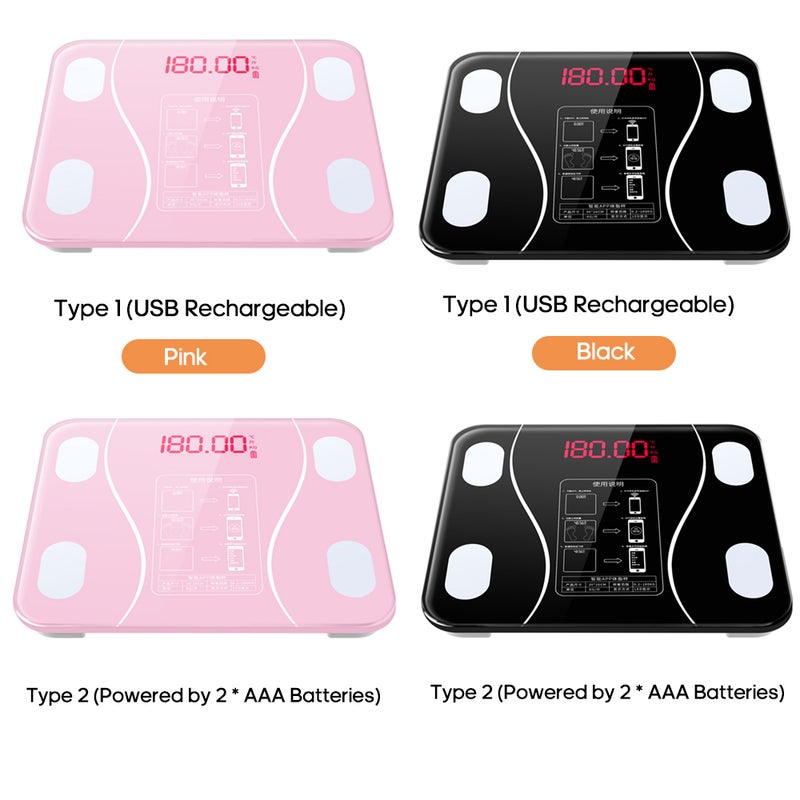 Loquat BT Electronic Digital Multi-Functional Home Use Intelligent Body Weight Scale with Led Display - Image 2