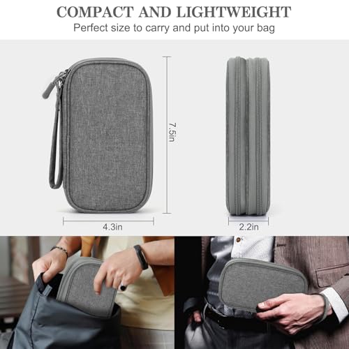 FYY Travel Cable Organizer Pouch Electronic Accessories Carry Case Portable Waterproof Double Layers All-in-One Storage Bag for Cord, Charger, Phone, Earphone Dark Grey - Image 2