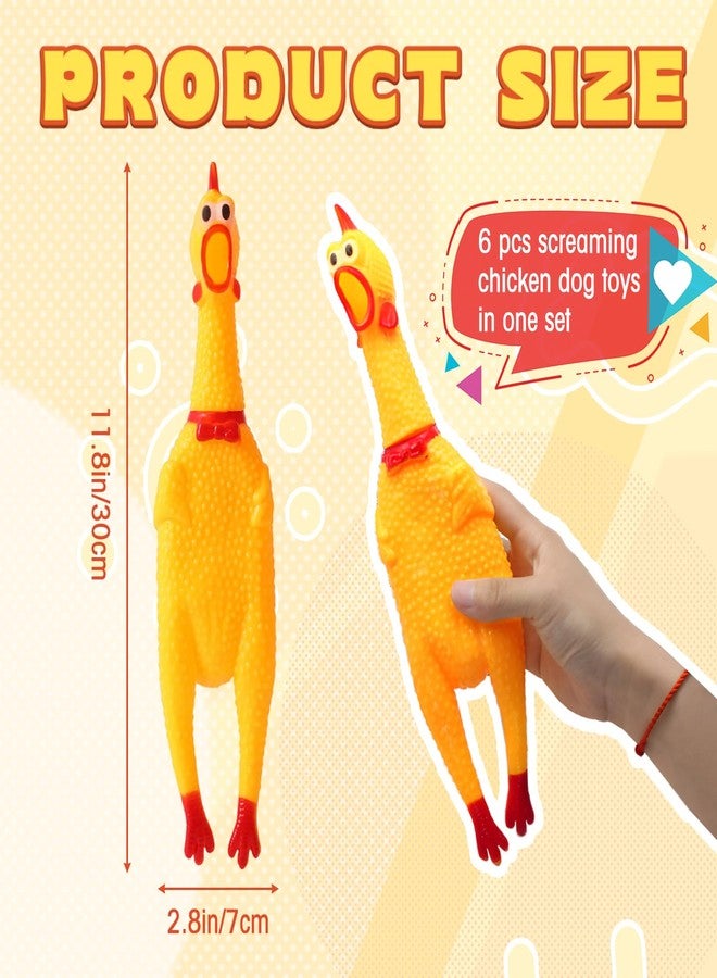 Zddaoole 6 Pcs Large Screaming Chicken Dog Toys,Yellow Rubber Chicken 12 inch,Squeeze Squeaky and Screaming Chicken,Prank Novelty Toy for Adults - Image 2
