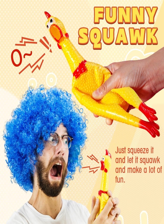 Zddaoole 6 Pcs Large Screaming Chicken Dog Toys,Yellow Rubber Chicken 12 inch,Squeeze Squeaky and Screaming Chicken,Prank Novelty Toy for Adults - Image 4