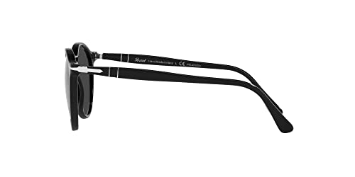 Persol PO3285S Round Sunglasses, Black/Black Polarized, 52 mm - Image 4