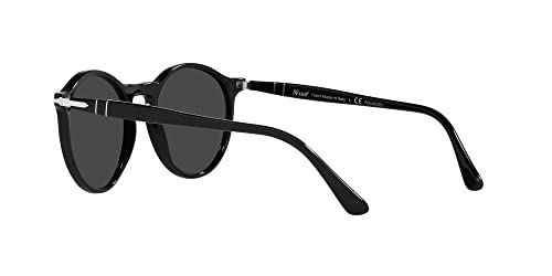 Persol PO3285S Round Sunglasses, Black/Black Polarized, 52 mm - Image 5