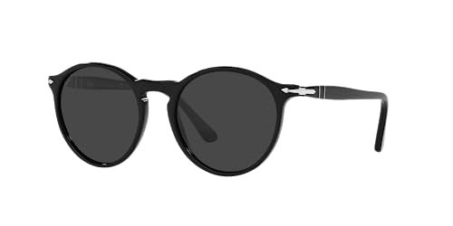 Persol PO3285S Round Sunglasses, Black/Black Polarized, 52 mm - Image 2
