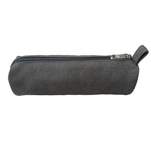 enyuwlcm Heavy Canvas Stationery Stylish Simple Pencil Bag and Durable Compact Zipper Pencil Case Pouch 1 Pack Gray - Image 1