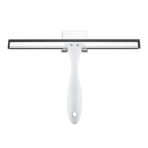 AmazerBath Squeegee for Shower Glass Doors  AllPurpose Squeegee with Hook for Windows Mirrors Tiles and Car Glass 10 Inches