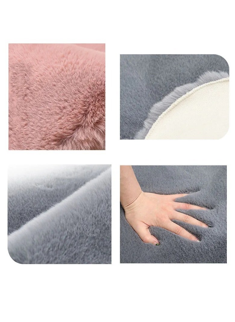 BAIG - Sheepskin Fur Rug, Deep Red Fuzzy Rug Machine Washable Shag Rug, Nursery Decor Throw Rugs for Bedroom, kids room, Living Room - Image 1