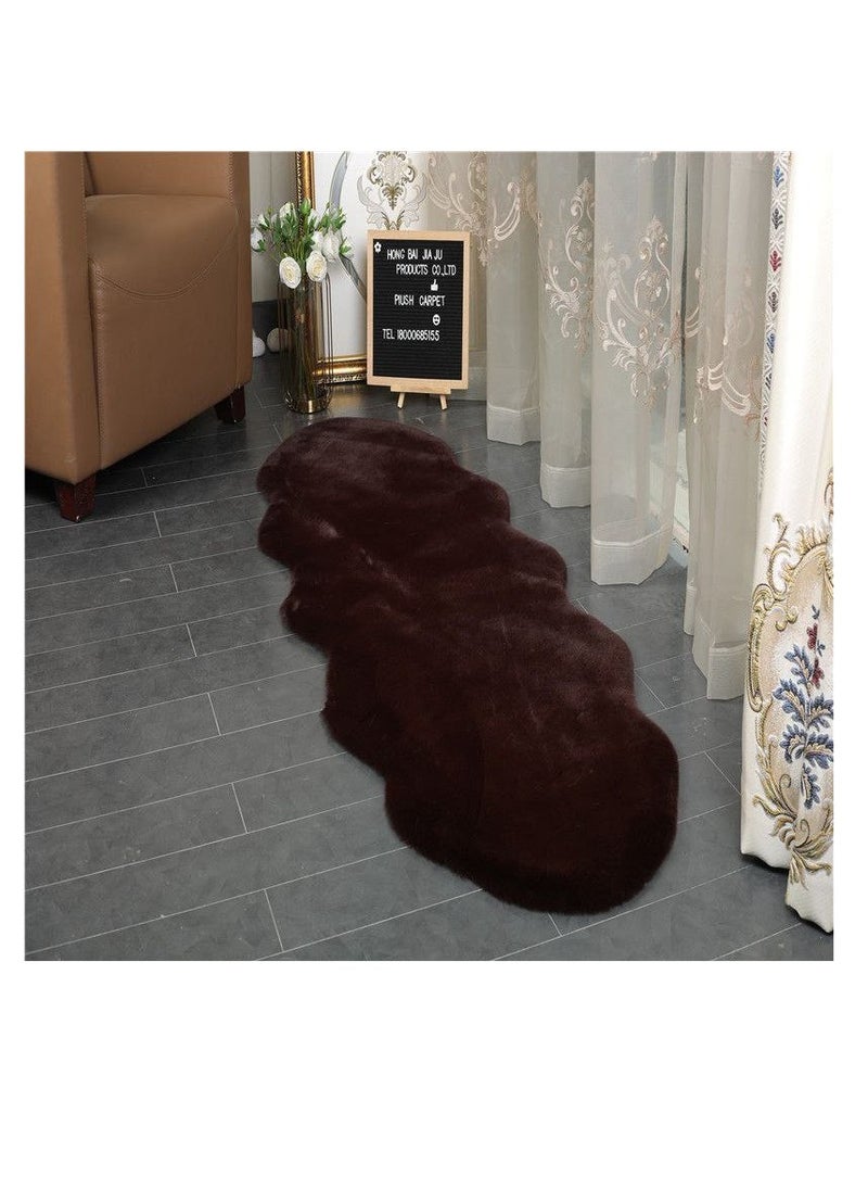 BAIG - Sheepskin Fur Rug, Deep Red Fuzzy Rug Machine Washable Shag Rug, Nursery Decor Throw Rugs for Bedroom, kids room, Living Room - Image 1