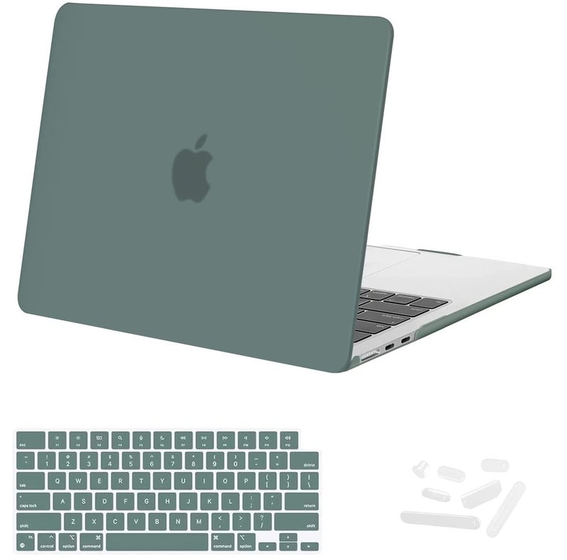 Midkart Case Compatible with MacBook Air 15 inch M4 A3241 M3 A3114 M2 A2941 Release 2025 2024 2023 with Touch ID Hard Shell Plastic Cover Keyguard Dust Plugs, Midnight Green - Image 1