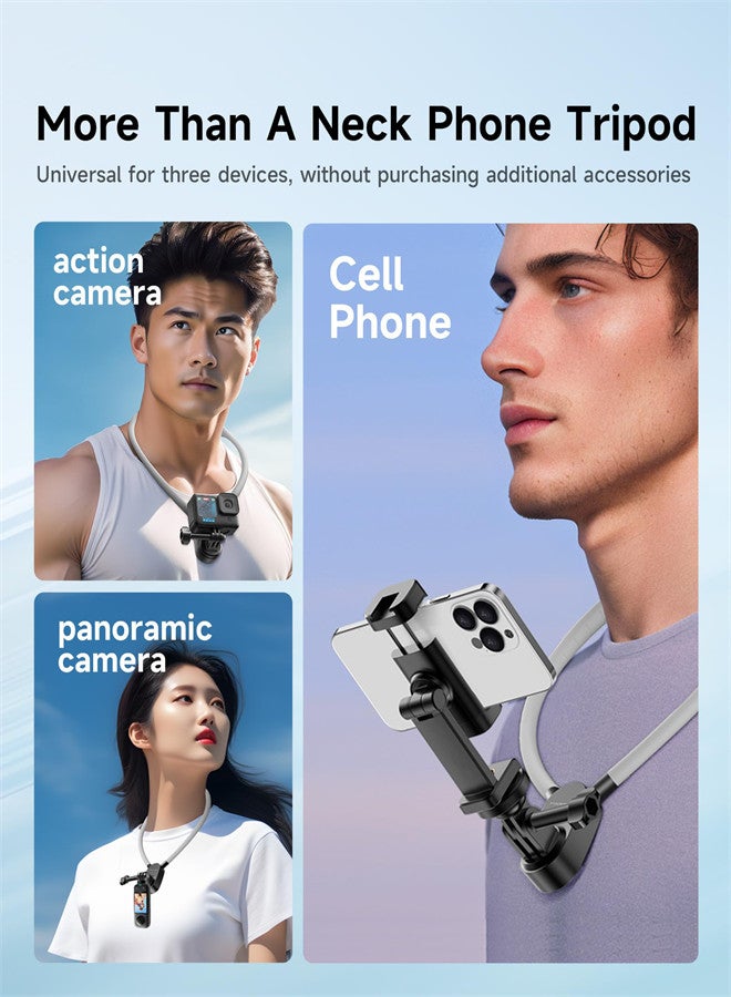KASTWAVE Neck Tripod Phone Holder for iPhone, POV/Vlog Cell Phone Mount Holder for Recording, Hand Free Adjustable Phone Neck Stand, Chest Stand Video Recording for iPhone 15 14 13 12 Pro Max Plus Mini - Image 2