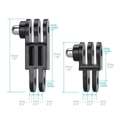 HSU Adjust Arm Straight Joints Mount, Long and Short Same Direction Straight Joints Mount for GoPro Hero 13 12 11 10 9 8 7 6 5 4 3 3+ 2 1, AKASO Campark and Other Action Cameras - Image 4