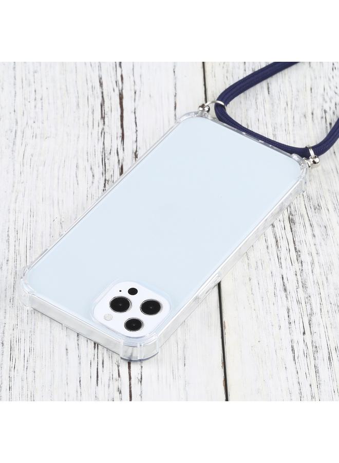 زبون جراب لهاتف iPhone 13 Pro جراب واقٍ شفاف مقاوم للصدمات من مادة TPU بأربع زوايا مع حبل - Image 4