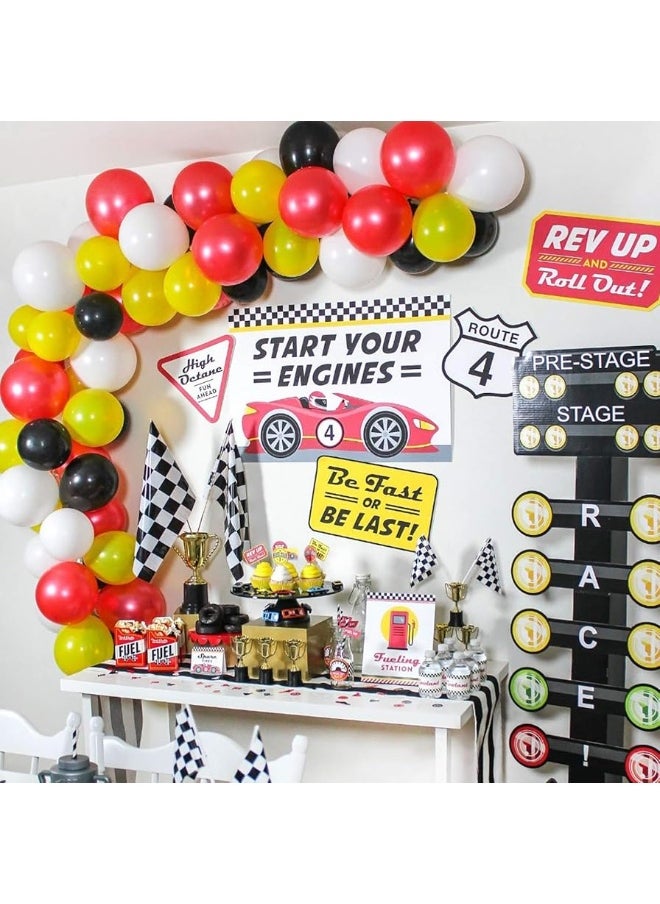 4E's Novelty 4E's Novelty 24 Race Car Popcorn Treat Boxes with 24 Checkered Flags, Black and White Racing Flag 6" x 4" (Serves 24) For Race Car Birthday Party Supplies, Monster Truck, Racing Theme Decorations  - Image 3