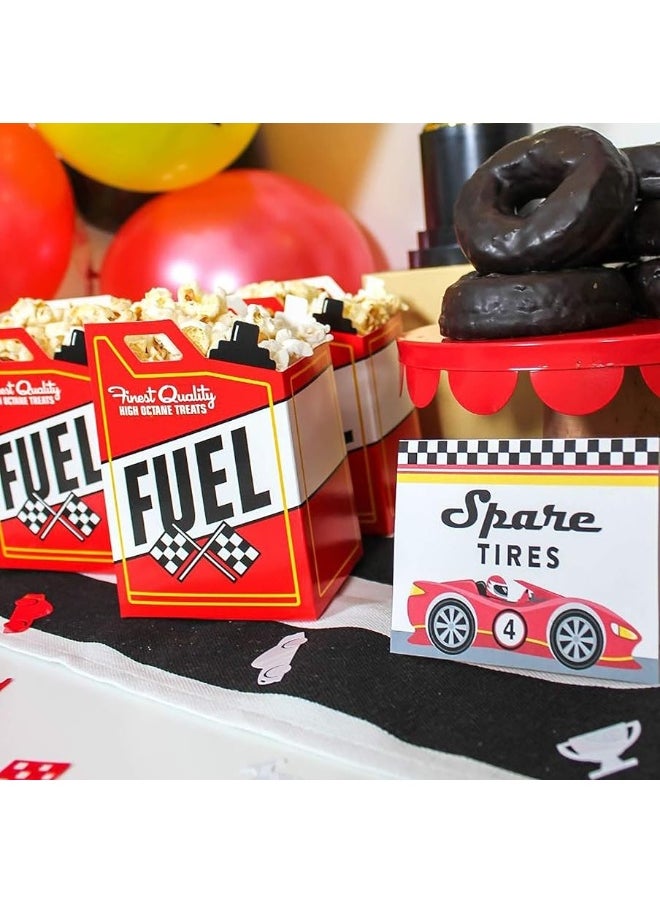 4E's Novelty 4E's Novelty 24 Race Car Popcorn Treat Boxes with 24 Checkered Flags, Black and White Racing Flag 6" x 4" (Serves 24) For Race Car Birthday Party Supplies, Monster Truck, Racing Theme Decorations  - Image 2