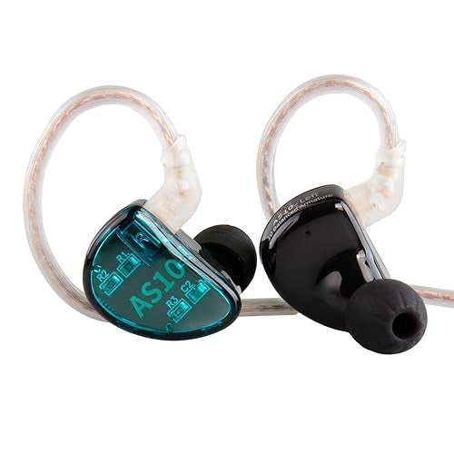 Kinboofi سماعات أذن KZ AS10 داخل الأذن، سماعات رأس 5 محركات متوازنة 5BA، سماعات أذن موسيقيين داخل الأذن، سماعة رأس عالية الدقة HiFi (بدون ميكروفون، خضراء) - Image 1