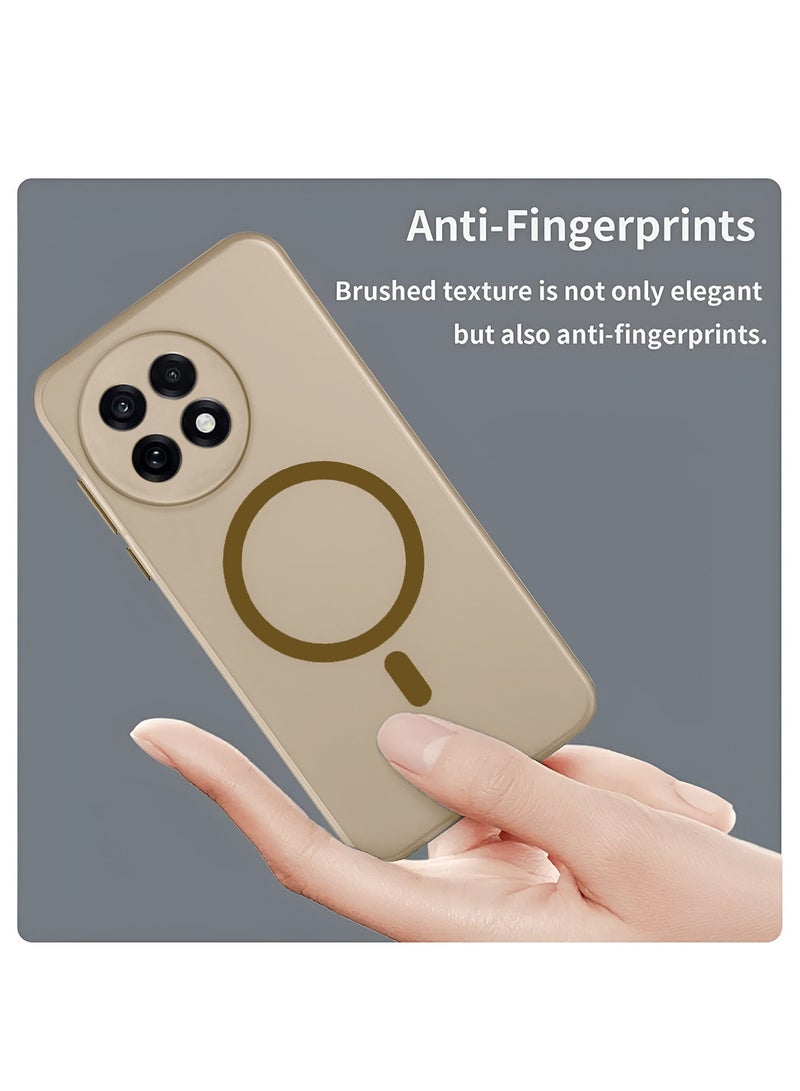 Wtech OnePlus 13R 5G 2025 Hybrid Translucent Magsafe with Magnetic Charging Raised Camera Lips Elegant Look Case Cover (MCMPMN) - Brown - Image 4