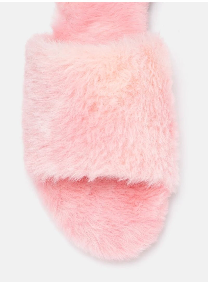 ZORIWORLD Buttercup Cloud-Like Comfort Plush Vegan Faux Fur Pink Slippers - Image 3