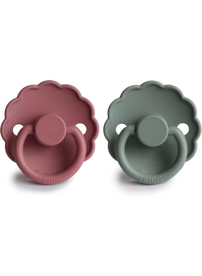 FRIGG لهاية FRIGG Daisy السيليكونية للأطفال من 0-6 أشهر | لهايات مريحة بنظام قفل بالضغط | عبوة من 2 لهات - Image 2