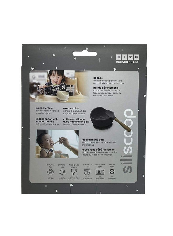 كوشيز وعاء سيليكون بحافة مرتفعة من كوشيز سيلي سكوب مع ملعقة للتغذية الذاتية، أزرق - Image 2