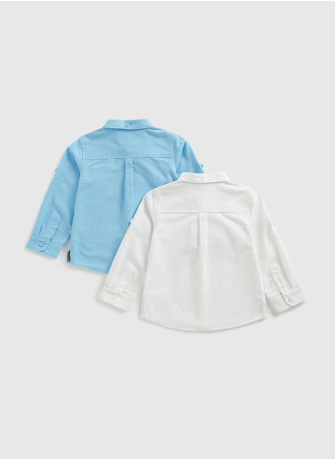 mothercare - Chambray and White Oxford Shirts - 2 Pack - Image 1