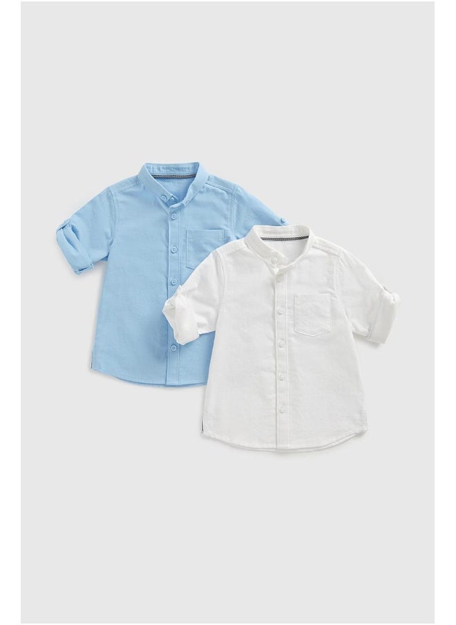 mothercare - Chambray and White Oxford Shirts - 2 Pack - Image 1